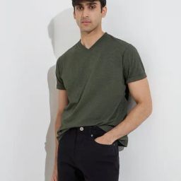 WES Casuals by Westside Olive Slim-Fit Cotton T-Shirt-image-59
