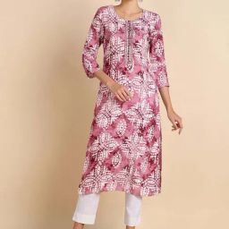 Maaesa Pink Regular Fit Embroidered Kurtas-33
