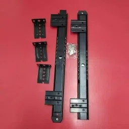 Implemental Keyboard Telescopic Channel 350 mm Alloy Steel & Zinc Black for Computer Desk Table image 5
