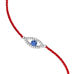 Zavya Zavya Ward Off Negativity With Cubic Zirconia Rhodium-Plated Sterling Silver Thread Rakhi For Him image 4