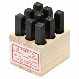 BRADY Steel Number Stamps 0 thru 9 (6 doubles as 9) 6.35 mm (1/4 inch) Steel, 20TJ43-picture-21