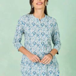Styli Blue Printed Tunic-image-0