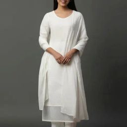 Aurelia White Cotton Embroidered Dupatta-image-80