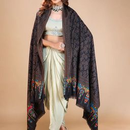 THE SHAWL STUDIO Women Floral Woven Design Shawl-picture-13