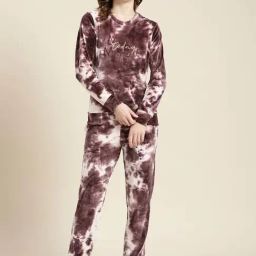 Sweet Dreams Purple Printed Sweatshirt Pyjamas Set-image-53