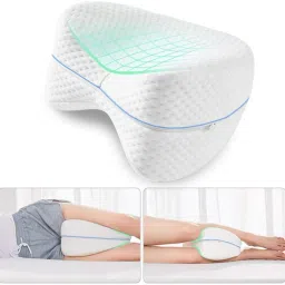 Orthopedic Knee Pillow for Side Sleepers Relief for Sciatica, Hip Pain Knee Memory Foam Solid Pregnancy Pillow Pack of 1-image-25