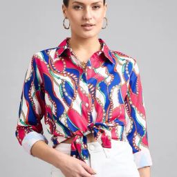 Style Quotient Multicolor Printed Crop Shirt-image-15