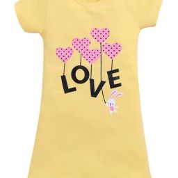 Todd N Teen Girls Gold Cotton Printed Nighty-image-1