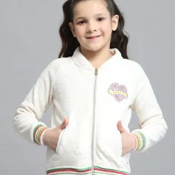 Monte Carlo Girls Self Design Off White Round Neck Full Sleeve Sweatshirt-image-49