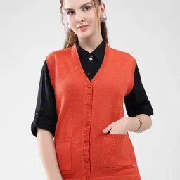 Monte Carlo Orange Blend Wool Solid Cardigan-picture-36