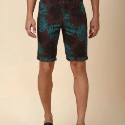 Allen Solly Green Slim Fit Printed Shorts-image-45