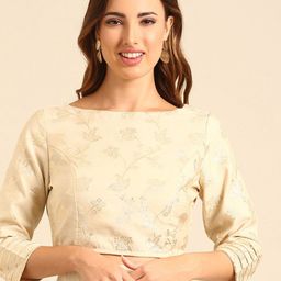 De Moza Woven Design Non-Padded Saree Blouse-35