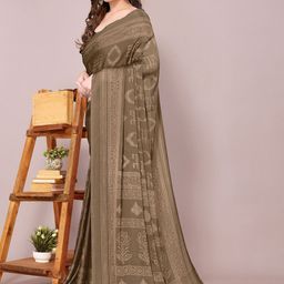 KALINI Geometric Block Print Saree image 2