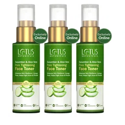 Lotus Botanicals Set Of 3 Cucumber & Aloe Vera Pore Tightening Face Toner-50ml Each-3