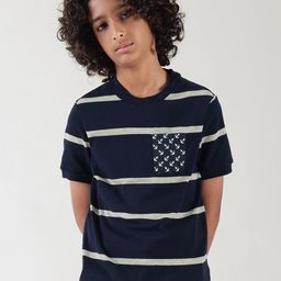 One Friday Boys Striped Pockets T-shirt-image-77
