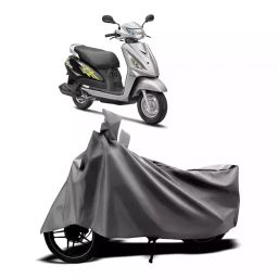 Auto Pearl Two Wheeler Cover with Bag for Suzuki Swish 125, Silver-image-79