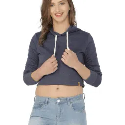 Campus Sutra Navy Relaxed Fit Hoodie-image-15