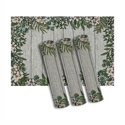 PRAKARTIK Set Of 5 Green & Grey Printed Table Linen Sets image 2