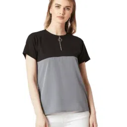 Miss Chase Grey & Black Round Neck Top-picture-12
