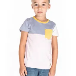 Cherry Crumble By Nitt Hyman Kids White Color Block T-Shirt-image-75