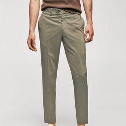 MANGO MAN Solid Trousers-image-56
