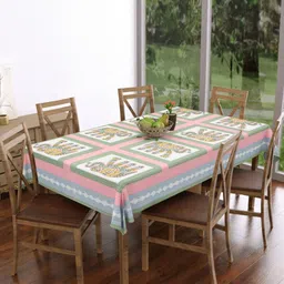 Texstylers Multicoloured Geometric Printed Anti-Slip Cotton 6-Seater Table Cover-6