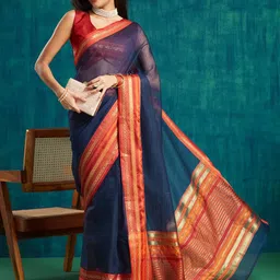 RACHNA Woven Design Zari Ready to Wear Kanjeevaram Saree-picture-33