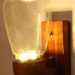 1ST TIME Transparent & Brown Glass Cylinder Shaped Wall Lamp-picture-10