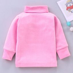Mom's pet High Neck Full Sleeves Solid Thermal Tee - Pink-image-21