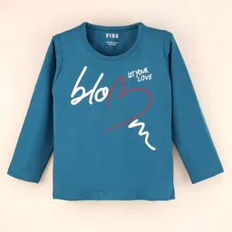 Fido Full Sleeves Top Text Print - Blue-picture-32