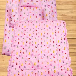Mittenbooty Baby Quilt Bolster Bed Set Truck Print-Pink-image-46