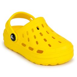 Toothless Perforated Slingback Clogs - Yellow-image-95