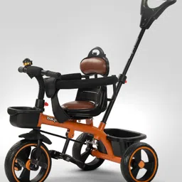 Baybee Albine 2 in 1 Baby Tricycle for Kids, Plug N Play Kids tricycle with Adjustable Parental Control, Cushionseat & Safety guardrail (Orange)-picture-32