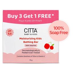CITTA Moisturizing Kids Bathing Bar for Sensitive Skin |100% Soap Free | pH 5.5 | Enriched With Olive Oil & Vitamin E| 75g - Pack of 4-57