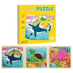 Happy Hues 3 in 1 Ocean Magnetic Jigsaw Puzzles for Kids- 16-20-15 Piece Puzzles Book for Toddlers-Travel Games, Preschool Educational Toys for 3 4 5 Year Old Boys and Girls-18
