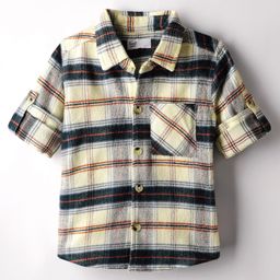 Simply Premium Cotton Knit Full Sleeves Checks Shirt - Rust Orange & Navy Blue-image-10