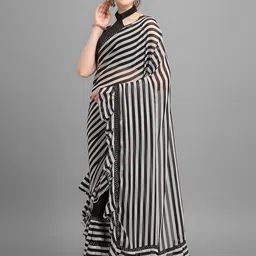 limtd Striped Block Print Saree-picture-6