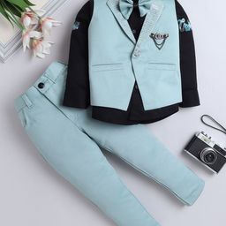 FOURFOLDS Boys Self-Design 3-Piece Suit-image-94
