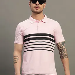 TIMBER HITCH Striped Short Sleeves Polo Collar Cotton T-shirt-picture-39