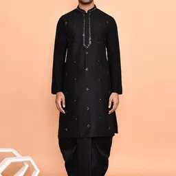 Arihant Rai Sinha Men Embroidered Regular Kurta with Dhoti Pants-picture-10