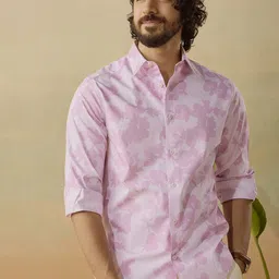 Andamen Men Casual Cotton Print Slim Fit Shirt-image-30