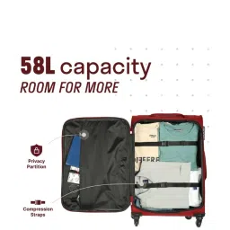 Citizen Journey Pulse Maroon Solid Soft Cabin Trolley Bag - 57 Cms image 4