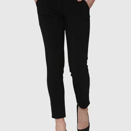 Vero Moda Women Black Regular Fit Solid Formal Trousers-picture-34