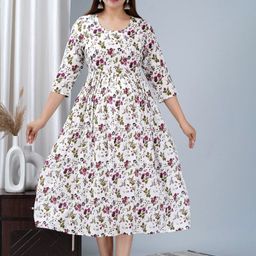 TANISHA Floral Print Maternity Fit & Flare Midi Dress-image-93