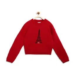Elle Kids Red Embroidered Sweater-picture-4