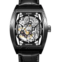 ZEROO Unisex Dial & Leather Textured Straps Analogue Automatic Watch ZM001DBBK-image-69