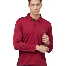 Chkokko Maroon Regular Fit Polo T-Shirt-image-38