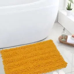 Saral Home Yellow Cotton Shaggy Bath Mat 40X60 cm-image-19
