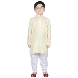 SG Yuvraj Kids Yellow & White Solid Kurta with Pyjama-image-90