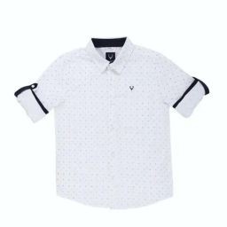 allen solly junior Allen Solly Kids White Printed Full Sleeves Shirt-picture-1